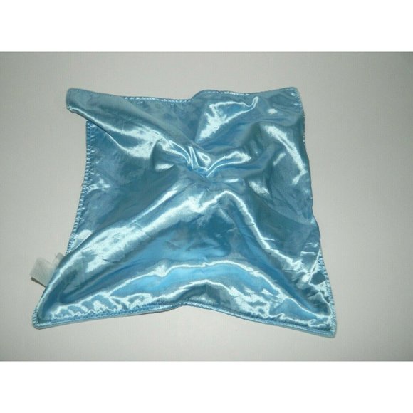 Okie Dokie Mommy's All Star Rattle Puppy Dog Security Blanket Blue Satin Velour - Picture 6 of 6